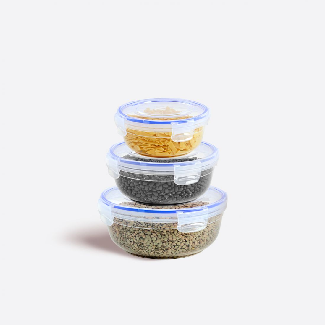 3 Parça Contalı Yuvarlak Set (800-1350-2250 ml)