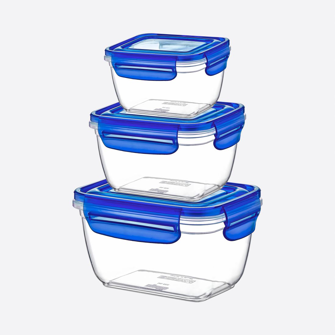 3 Pcs Rectangular Fresh Box Set (550-1000-1800 ml)