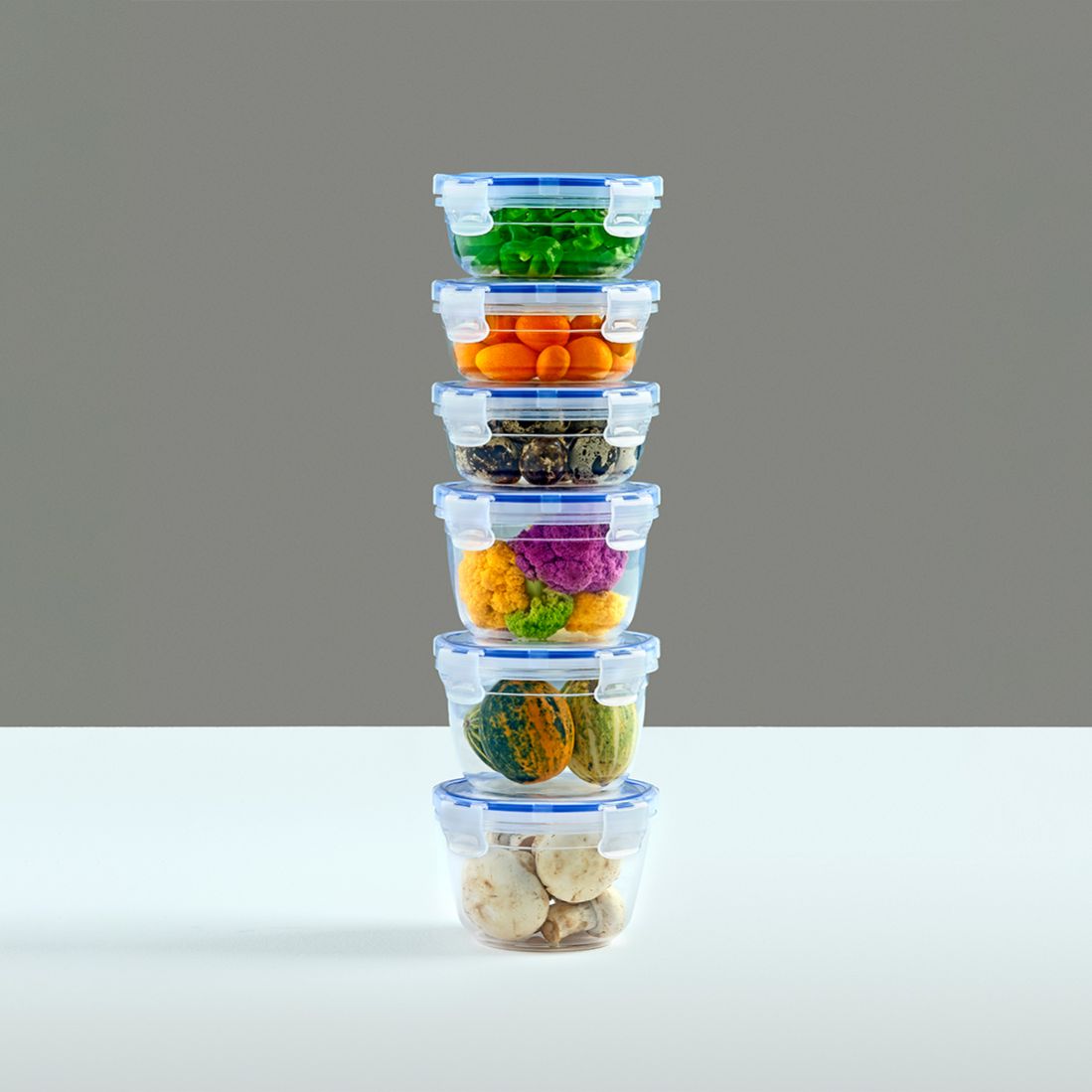  6 Parça Yuvarlak Smart Set (3x400ml, 3x625 ml)