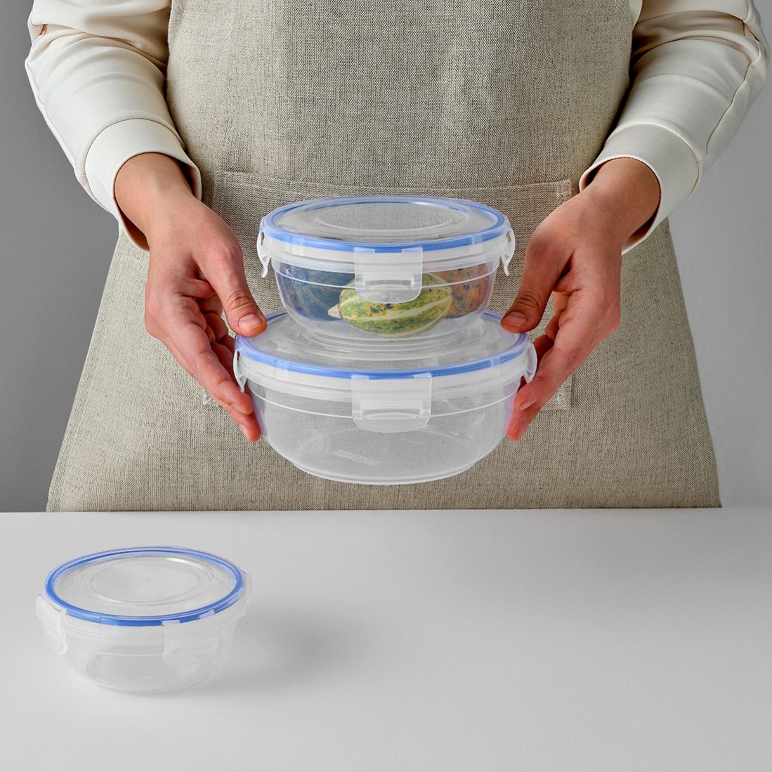 3 Parça Contalı Yuvarlak Set (400-800-1350 ml)