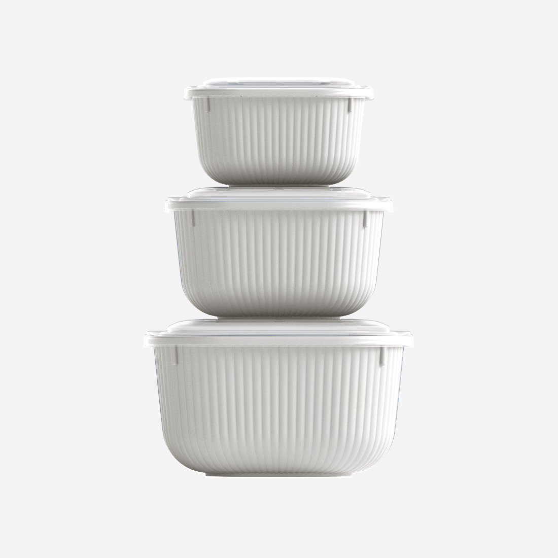 3 Parça Snap Lid Line Kare Set (600-1100-1800 ml)