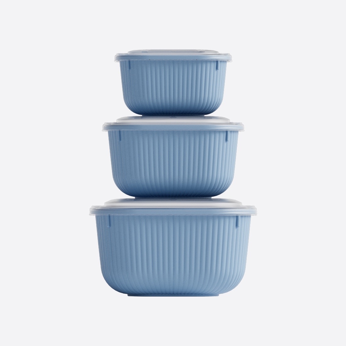 3 Parça Snap Lid Line Kare Set (600-1100-1800 ml)